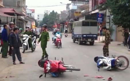 Hiện trường vụ tai nạn giao thông xảy ra ngày 1/3/2017 tại phường Tân Giang (Thành phố Cao Bằng)