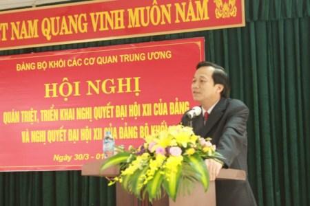 Đảng Bộ Khối các cơ quan Trung ương quá triệt, triển khai Nghị quyết Đại hội XII 