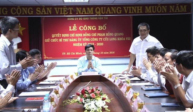 Tân Bí thư Đảng ủy TCT Cửu Long Phạm Hồng Quang hứa không phụ lòng tin của Bộ GTVT và CBCNV