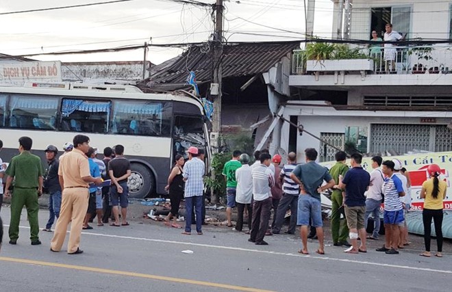 Hiện trường vụ tai nạn giao thông.